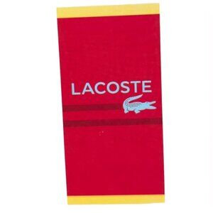 NWT LACOSTE CROC LOGO RED BEACH TOWEL 100% COTTON 36” x 72”‎